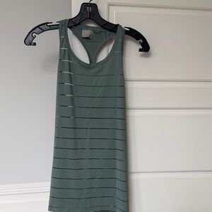 Athleta Sage Green Striped Racerback Tank
